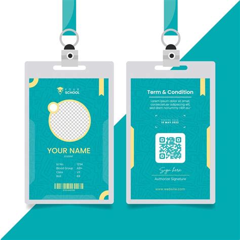 Student Id Card University School College Identity Card Vector