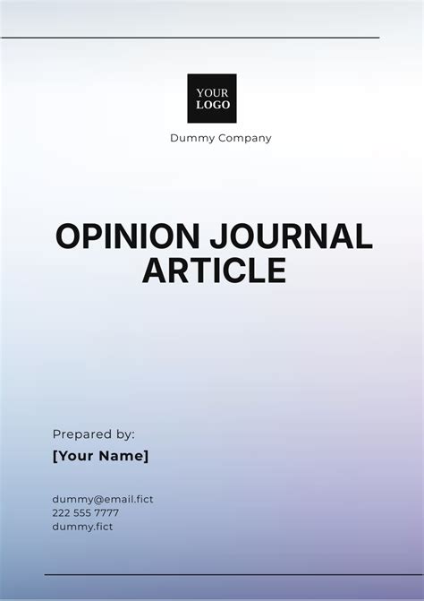 Free Opinion Journal Article Template Edit Online And Download