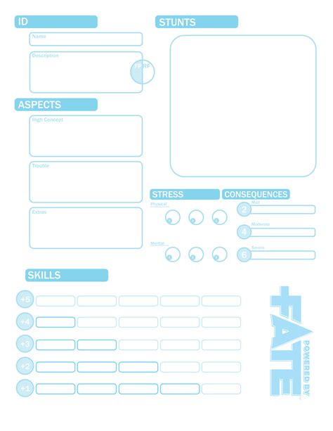 Form Fillable Fate Save Game Character Sheet - Printable Forms Free Online