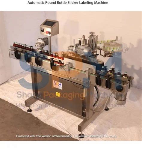 SS 50 Hz Automatic Round Bottle Sticker Labeling Machine Plc Model