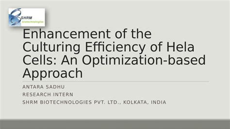 (PDF) SHRM Presentation - HeLa Cell Culture (Process Optimization)