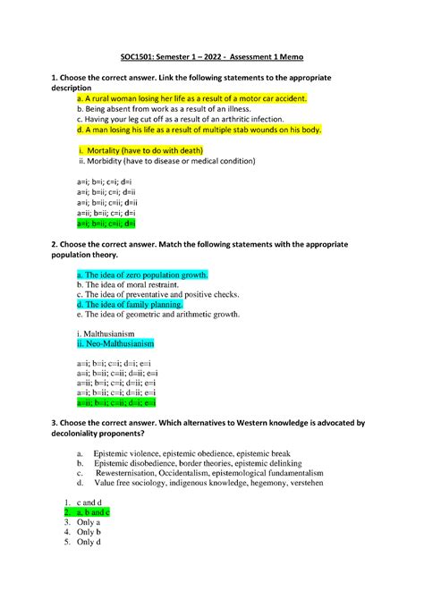 SOC1501 Ass Memo 1 SOC1502 Studocu
