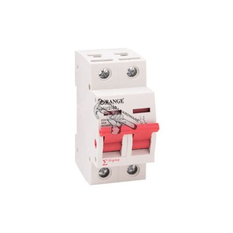 ORANGE ISOLATOR MAIN SWITCH SIGMA 2 POLE 40A