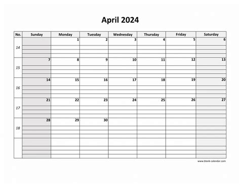 Free Printable Calendar With Lines April Lanny Modesty