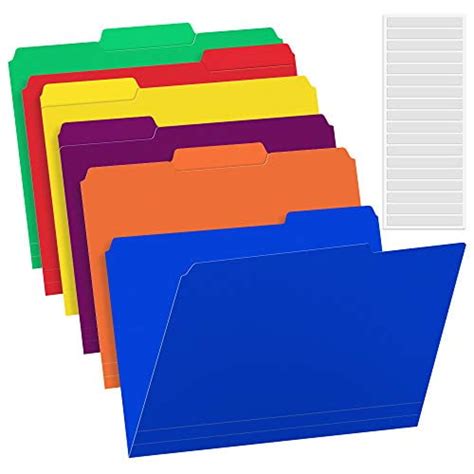 Office Products Filing Products Plastic File Folders 50PCS Heavy Duty Plastic Folders 1/3 Cut ...