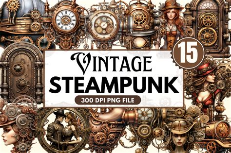 Steampunk Clipart Bundle Graphic By Regulrcrative Creative Fabrica