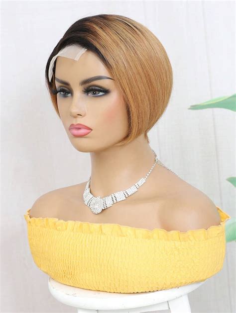 Short Straight Pixie Cut Transparent Lace X Lace Closure Wigs Human