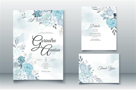 Premium Vector Beautiful Floral Frame Wedding Invitation Card