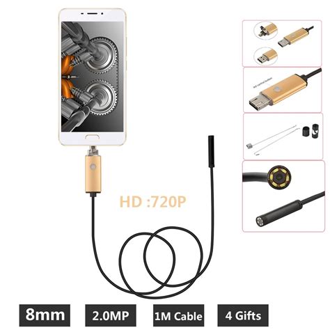 In Mp Mm Hd P Android Otg Usb Endoscope Camera M Flexible