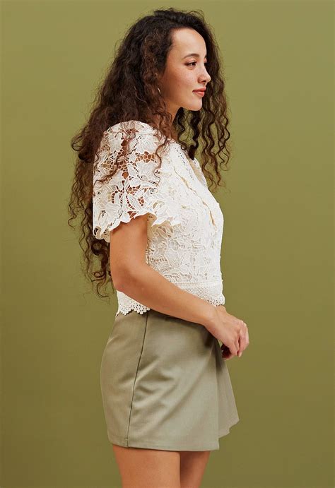 Lily Crochet Lace Crop Top In Cream Retro Indie And Unique Fashion