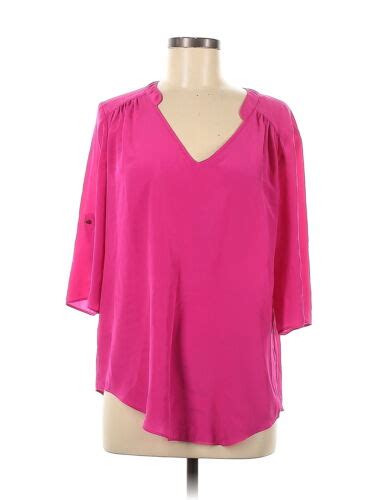 Ann Taylor Factory Women Pink Short Sleeve Blouse M Ebay