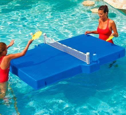 This Floating Ping Pong Table For The Pool Has Optional Legs For Use On