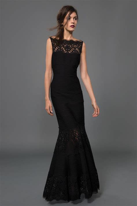 Pintuck Jersey Boatneck Gown With In Black Evening Gowns Evening