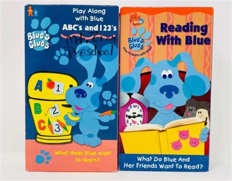 Blue S Clues Vhs Lot Of Reading With Blue Play Along With Blue The