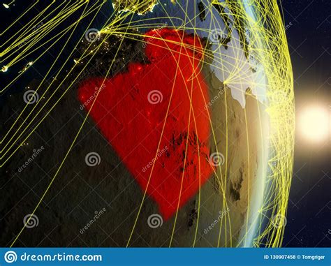 Argelia En La Tierra Conectada Del Planeta Stock de ilustración