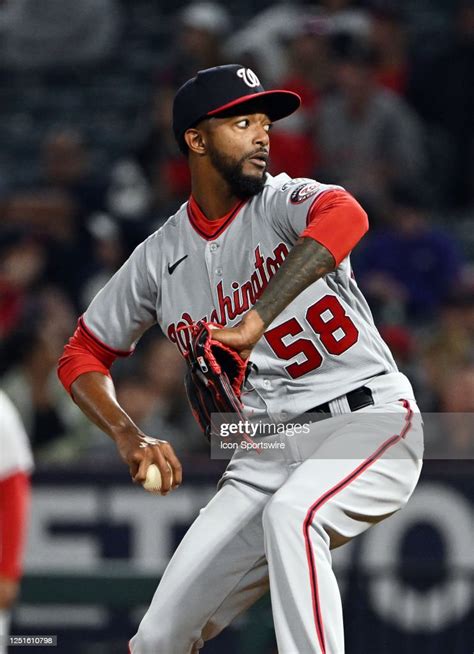 Washington Nationals pitcher Carl Edwards Jr. pitching during an MLB ...