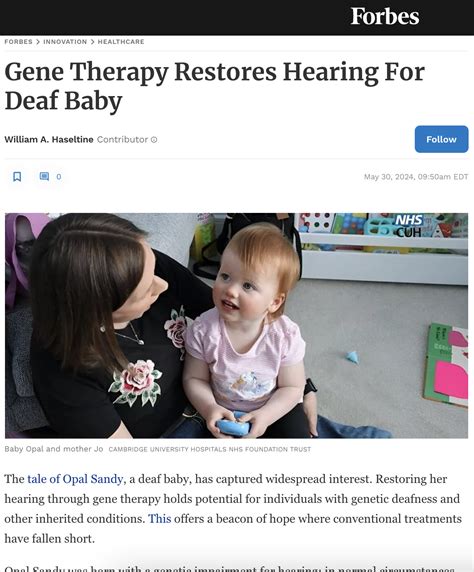 Gene Therapy Restores Hearing For Deaf Baby ACCESS Health International