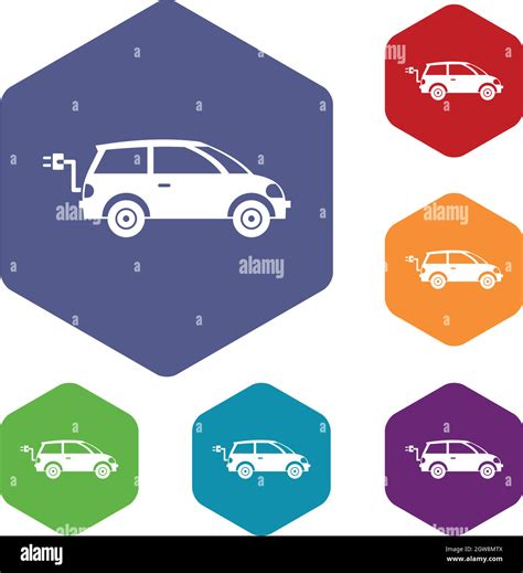 Electric Car Icons Set Stock Vector Image Art Alamy