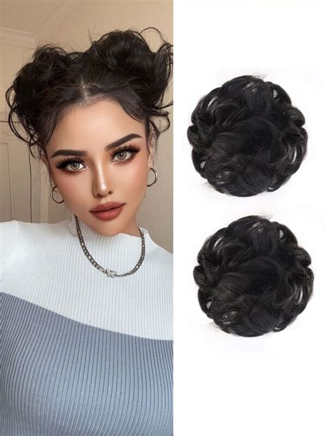 2pcs Short Body Wave Synthetic Hair Updo Shein Usa