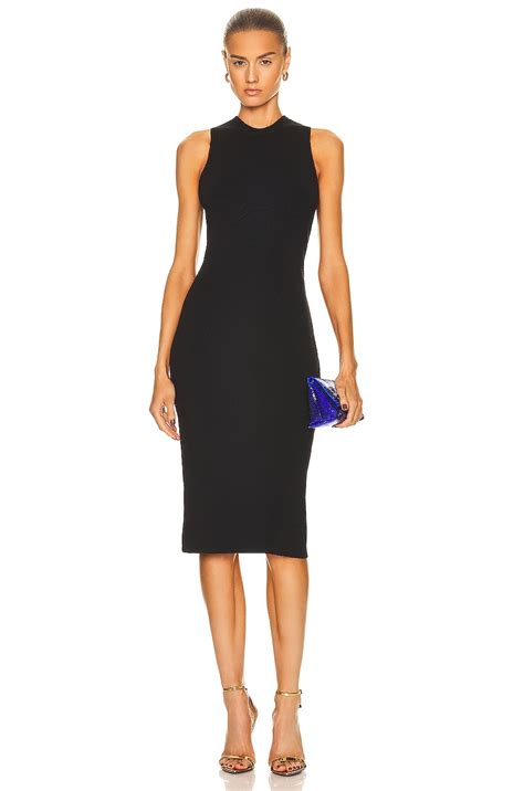 Tom Ford Ribbed Midi Dress In Black Fwrd