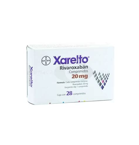 Xarelto Rivaroxaban 20 Mg Con 28 Comprimidos