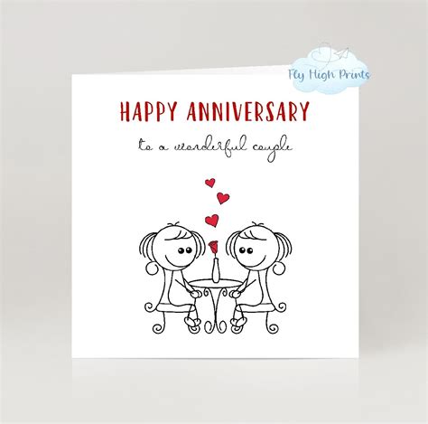 Same Sexlesbian Happy Anniversary To A Wonderful Couple Etsy