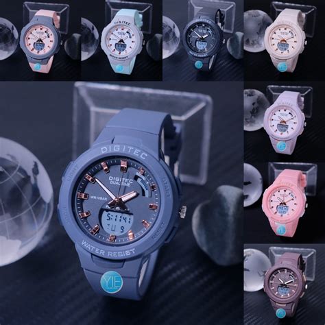 Jam Tangan Anti Air Wanita Digitec 3082 4082 Dual Time Original Sport