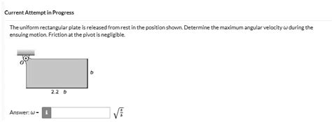 Solved Current Attempt In Progress The Uniform Rectangular Plate Is