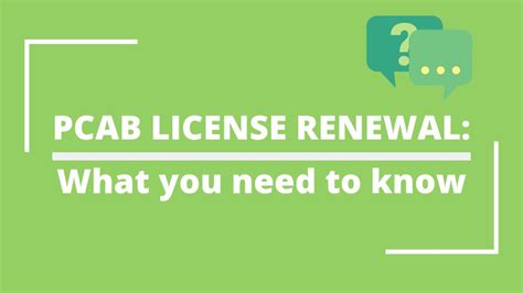 Pcab License Renewal What You Need To Know