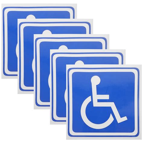 5 Sheets Disabled Wheelchair Stickers Adhesive Disabled Wheelchair