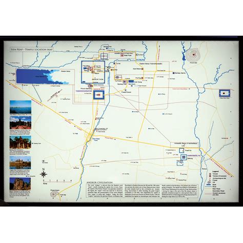 Angkor Temple Location Wall Map A3 – Heritage Angkor Shop