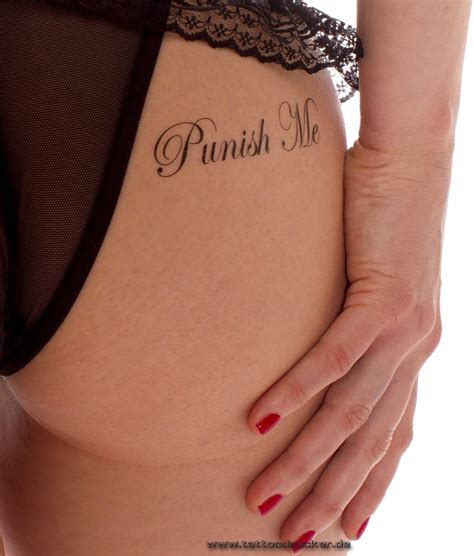 5 X Punish Me Und Fuck Me Tattoo Schriftzug In Schwarz Sexy Kinky