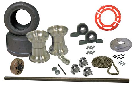 Drift Trike Axle Kit With Tires Rims Clutch Pillow Block Bearings