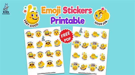 Free Printable Smiley Face Stickers, Emoji Face ⋆ Kids Activities