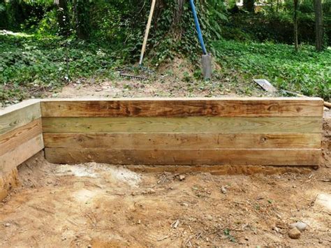 Building A Timber Retaining Wall How Tos Diy Wooden Retaining Wall