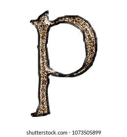 Gold Glitter Letters P Images Stock Photos D Objects Vectors