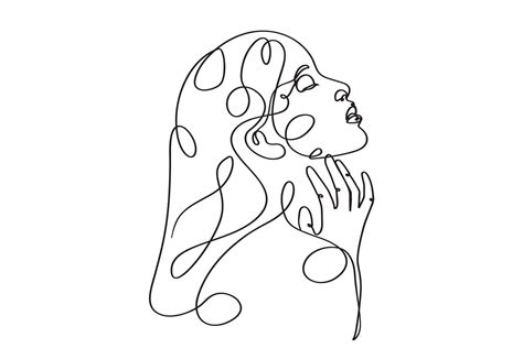 Single Line Art Of Girl Portrait Graphic By Subujayd · Creative Fabrica