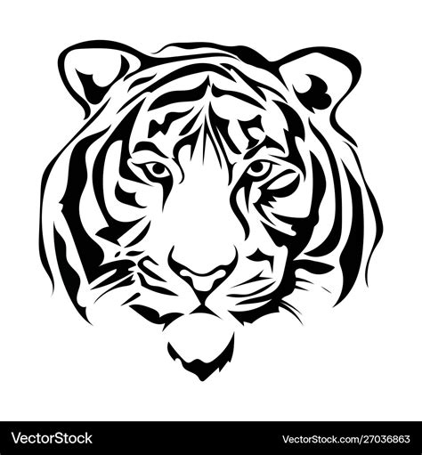 Tiger logo black white a tiger Royalty Free Vector Image