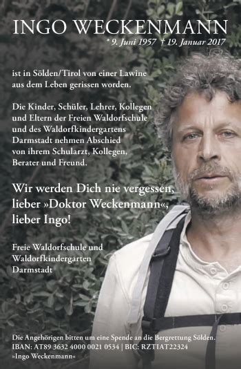 Traueranzeigen Von Ingo Weckenmann Vrm Trauer De