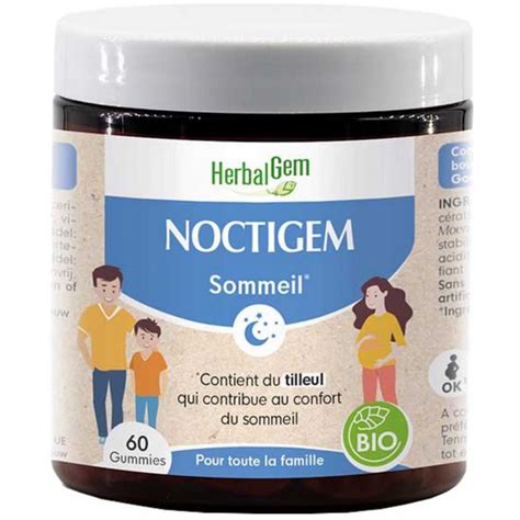 HerbalGem Noctigem Bio 60 Gummies Pas Cher Sommeil Stress LaSante Net