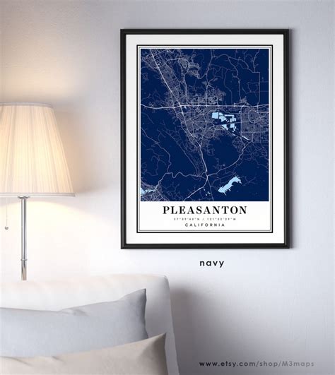 Pleasanton California Map Pleasanton CA Map Pleasanton City - Etsy