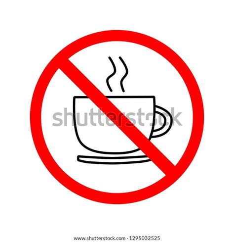 No Coffee Cup Sign Icon Stop Stock Vector Royalty Free 1295032525