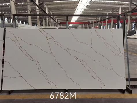 Artificial Calacatta Red Vein Jumbo Quartz Customized Size Black White