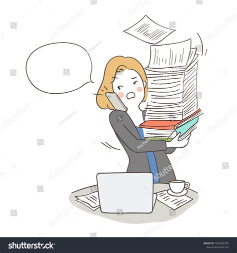 Draw Vector Illustration Character Design Busy Stock Vector (Royalty ...