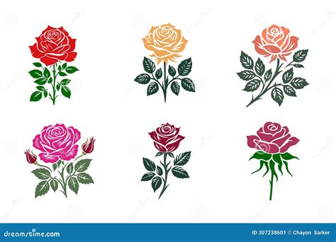 Rose Flower Icon Rose Vector Illustration Stock Vector Illustration