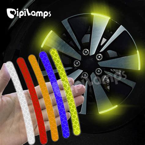 5 10 20Pcs Car Wheel Hub Reflective Sticker Car Motorcycle Wheel