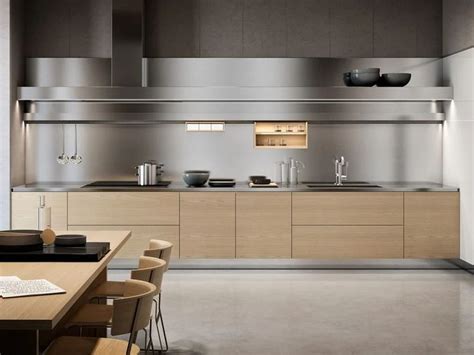 Linear Stainless Steel And Wood Kitchen GAMMA LINEAR LAYOUT By Arclinea