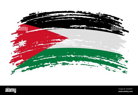 Jordan Flag In Grunge Brush Stroke Vector Stock Vector Image And Art Alamy