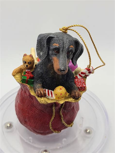 Vintage Danbury Mint Dachshund In Santa S Bag Of Toys Etsy