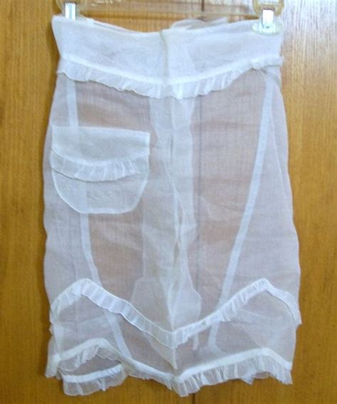 Vintage Sheer Apron White Sheer Apron Chiffon Apron Etsy White